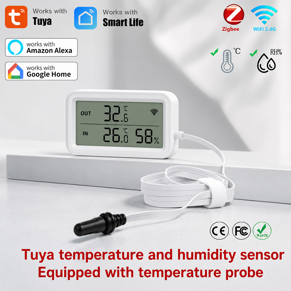 Smart Home Alexa - Zewnętrzna sonda temperatury i wilgotności Tuya
