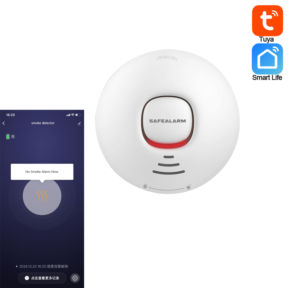 Smart Home Notifications - 1 szt. Alarm przeciwpożarowy czujnik dymu