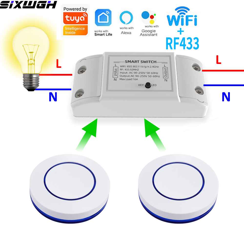 Smart Home Alexa - Inteligentny przełącznik WiFi Tuya 16A, bezprzewodowy