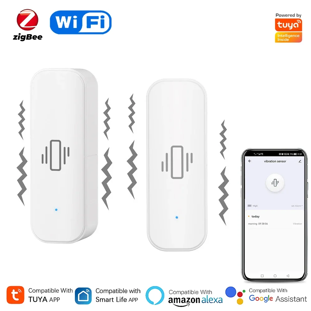 Smart Home Notifications - Tuya WiFi/Zigbee inteligentny czujnik wibracji ochrona