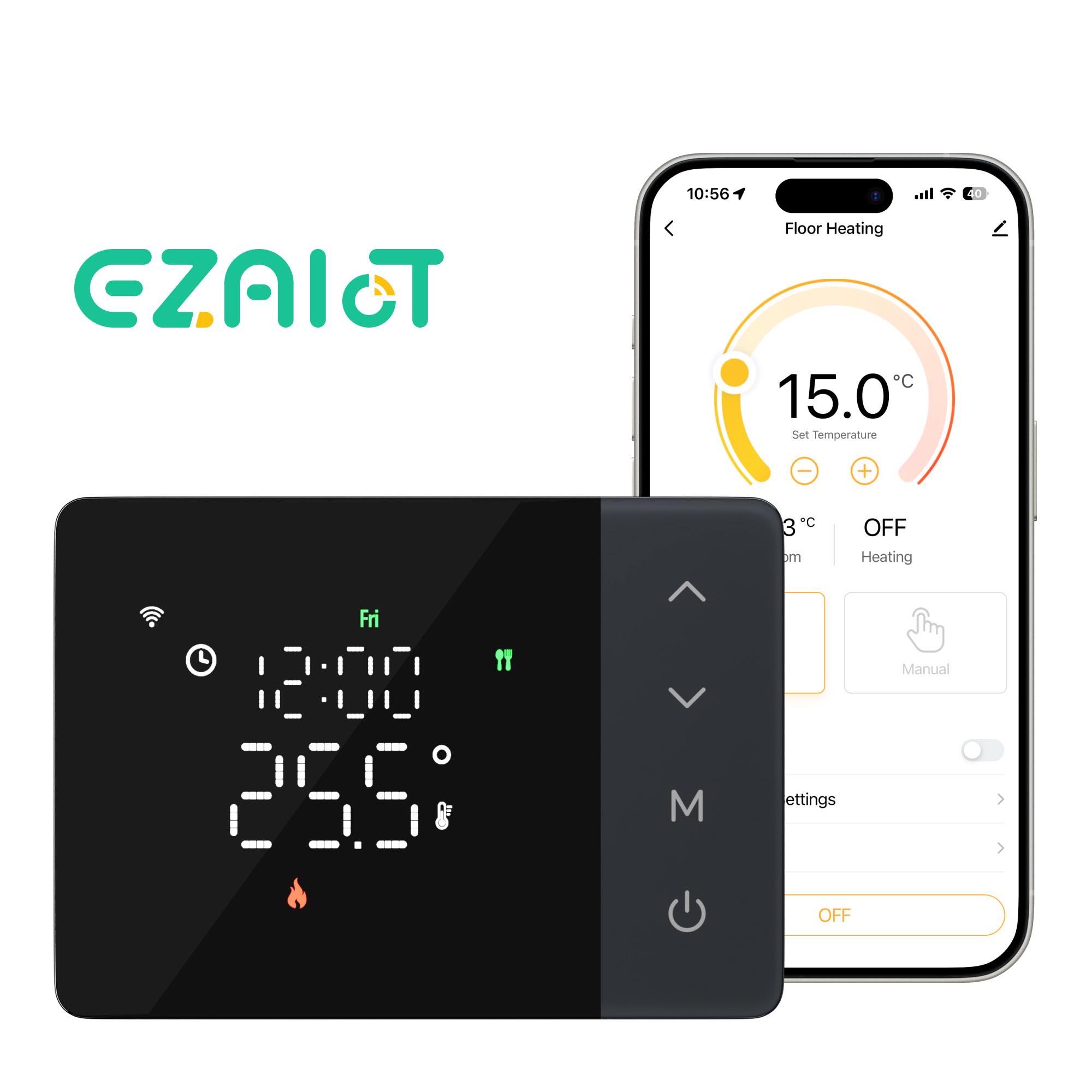Smart Home Thermostat - Inteligentny termostat Tuya zasilany bateryjnie, WiFi,