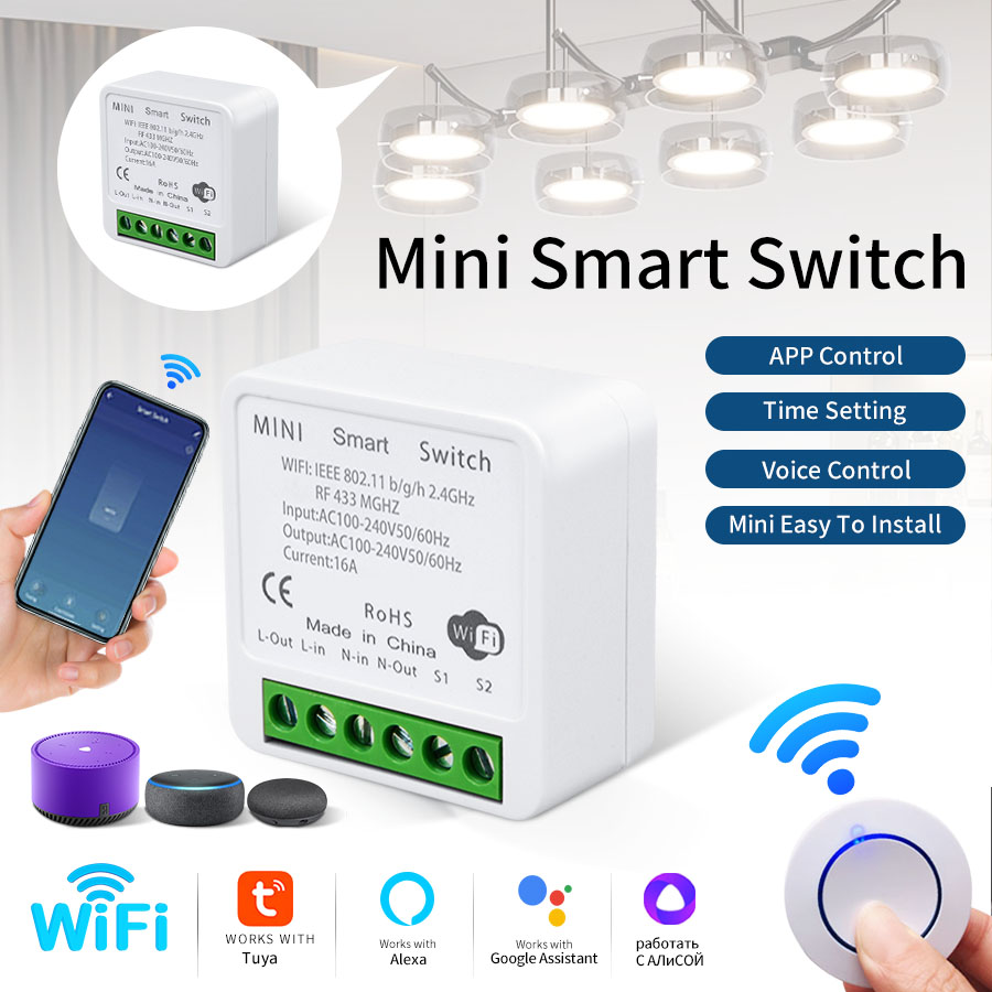 Smart Light Switch - Przełącznik inteligentny WiFi Tuya RF433Mhz 16A/20A,