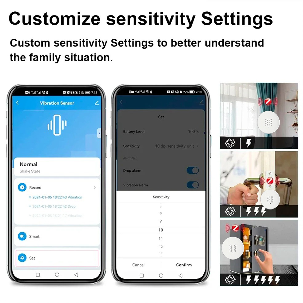 Czujnik wibracji Tuya Zigbee,  – Smart Home Notifications recenzja i cena
